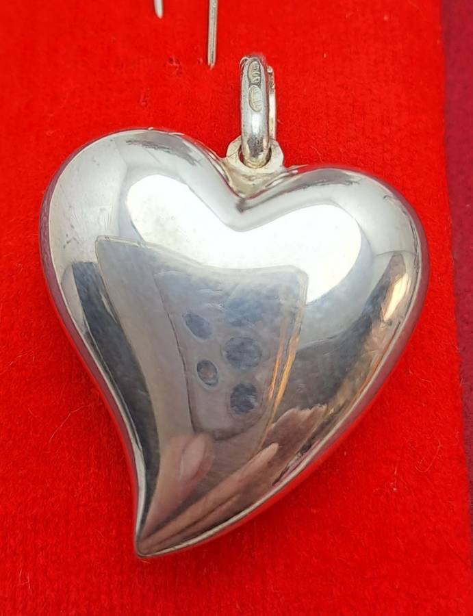 Vintage Sterling Silver Heart Pendant- Unused with No Engraving on It -7,85 Grams