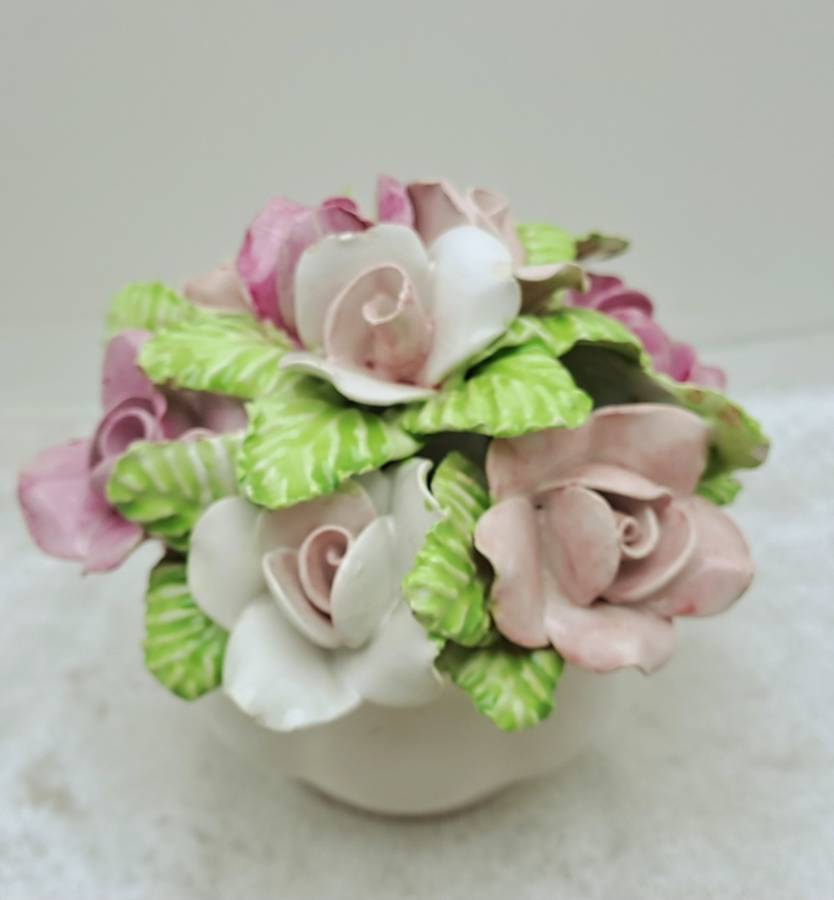 Vintage Floral Bone China Posy Vase Hand made by the floral bone China Co Durban.