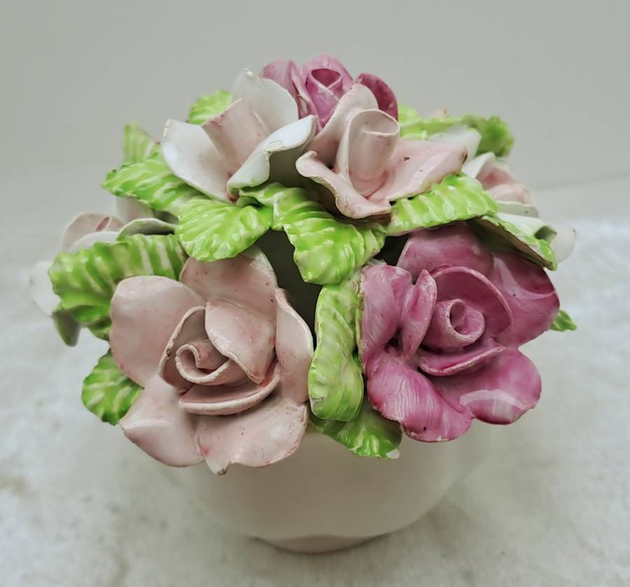 Vintage Floral Bone China Posy Vase Hand made by the floral bone China Co Durban.