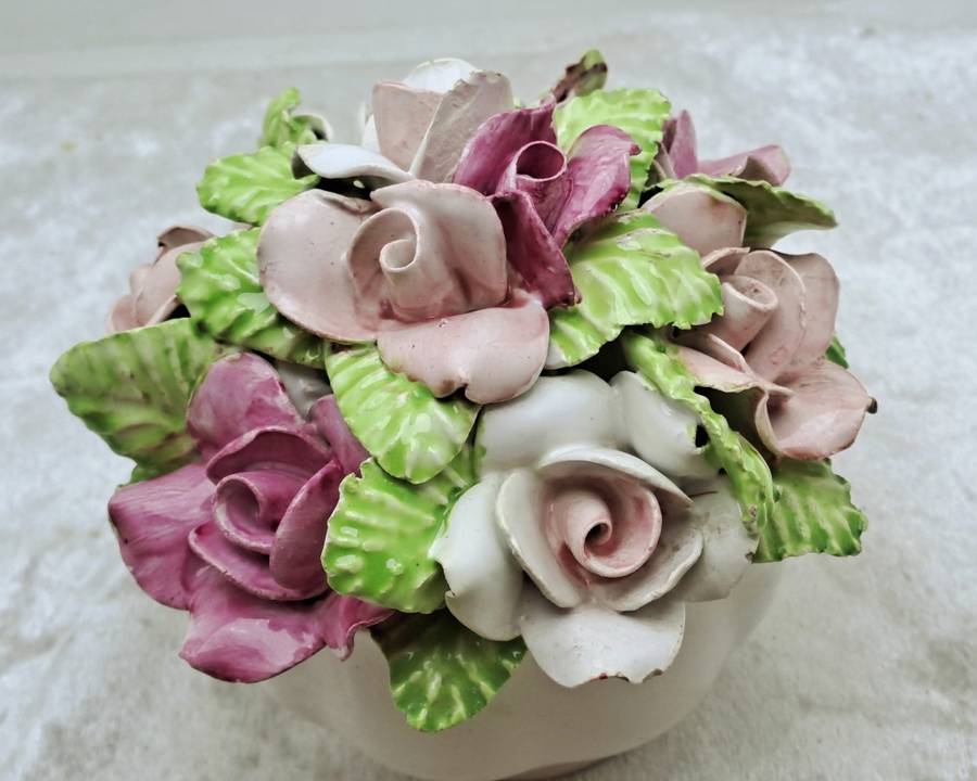 Vintage Floral Bone China Posy Vase Hand made by the floral bone China Co Durban.