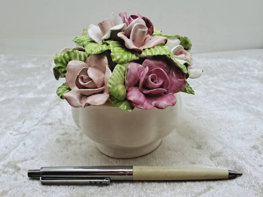 Vintage Floral Bone China Posy Vase Hand made by the floral bone China Co Durban.
