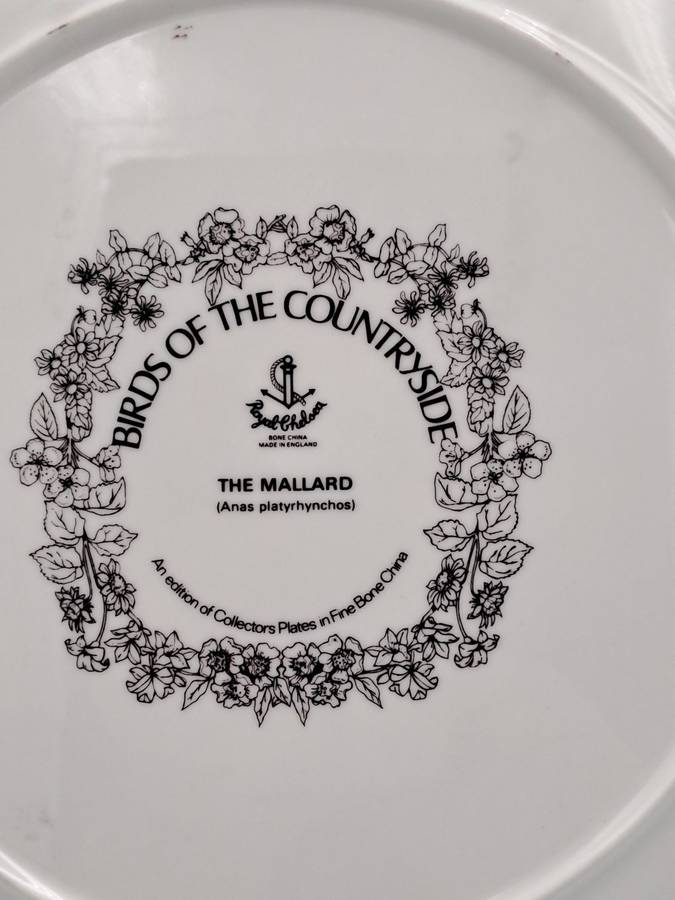 Vintage Royal Chelsea Bone China BIRDS OF THE COUNTRY SIDE COLLECTION THE MALLARD Plate -England