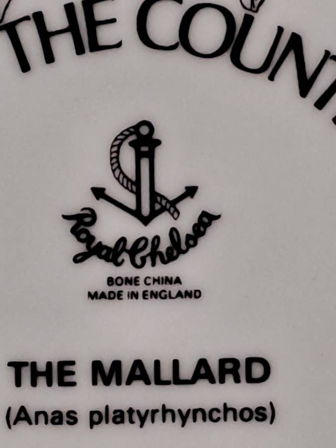 Vintage Royal Chelsea Bone China BIRDS OF THE COUNTRY SIDE COLLECTION THE MALLARD Plate -England