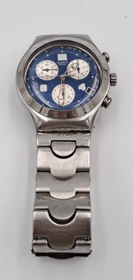 Pre-Owned AG1999 Mens Swiss Swatch IRONY Chrono Mesmeric Blue Watch