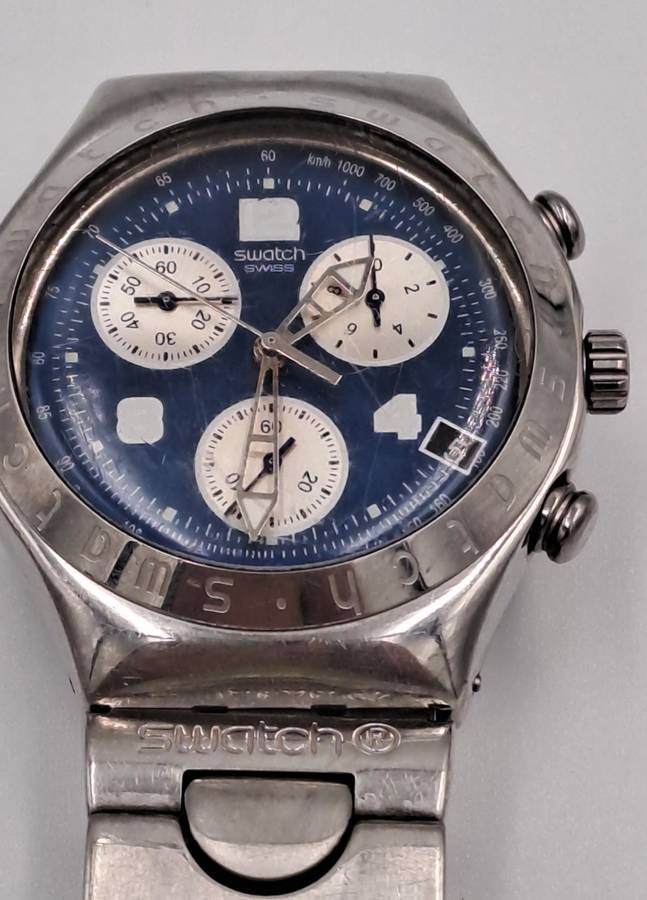 Pre-Owned AG1999 Mens Swiss Swatch IRONY Chrono Mesmeric Blue Watch