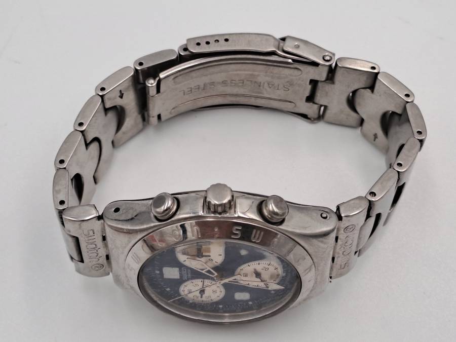 Pre-Owned AG1999 Mens Swiss Swatch IRONY Chrono Mesmeric Blue Watch