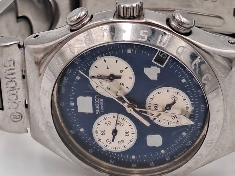 Pre-Owned AG1999 Mens Swiss Swatch IRONY Chrono Mesmeric Blue Watch