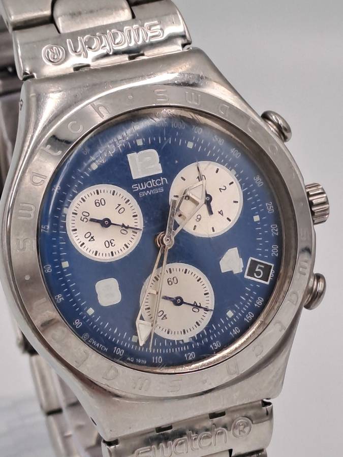 Pre-Owned AG1999 Mens Swiss Swatch IRONY Chrono Mesmeric Blue Watch