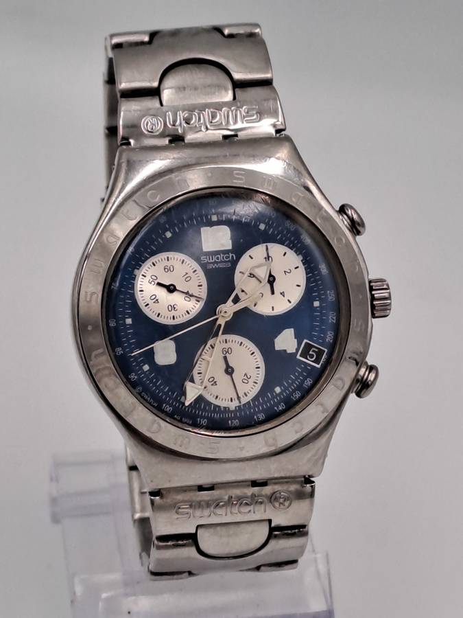 Pre-Owned AG1999 Mens Swiss Swatch IRONY Chrono Mesmeric Blue Watch