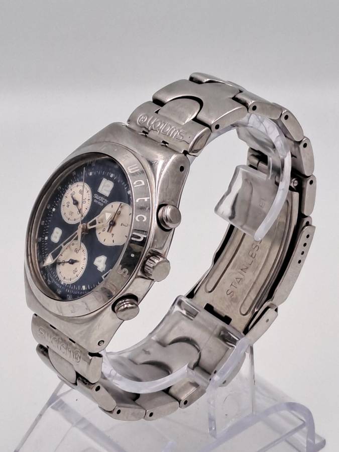 Pre-Owned AG1999 Mens Swiss Swatch IRONY Chrono Mesmeric Blue Watch