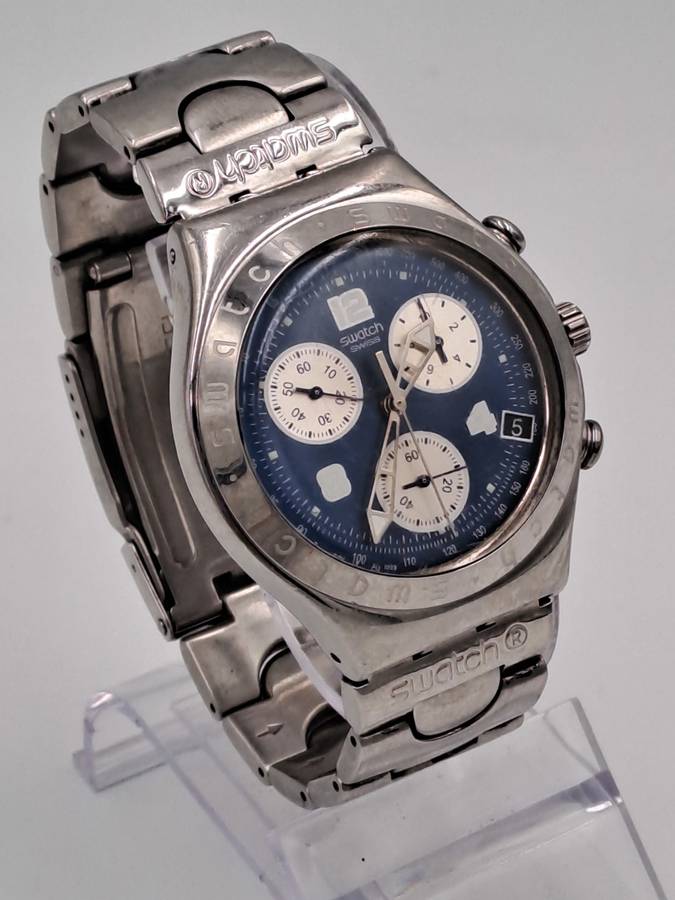 Pre-Owned AG1999 Mens Swiss Swatch IRONY Chrono Mesmeric Blue Watch