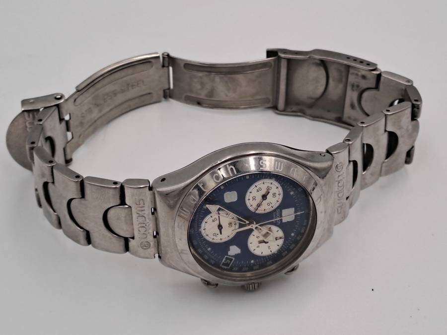 Pre-Owned AG1999 Mens Swiss Swatch IRONY Chrono Mesmeric Blue Watch