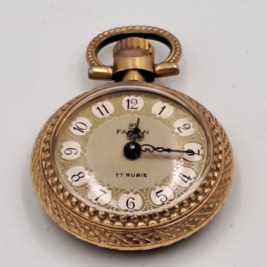 Rare Vintage small Ladies Farian Pocket watch (wind-up) Working -17 Rubis