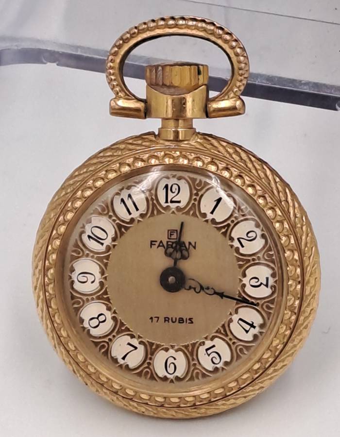 Rare Vintage small Ladies Farian Pocket watch (wind-up) Working -17 Rubis