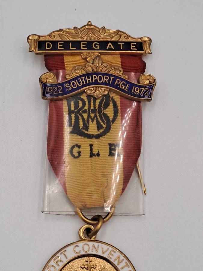Vintage Delegate 1922-1972 Southport PGL Southport Convention 1985 Masonic Jewel