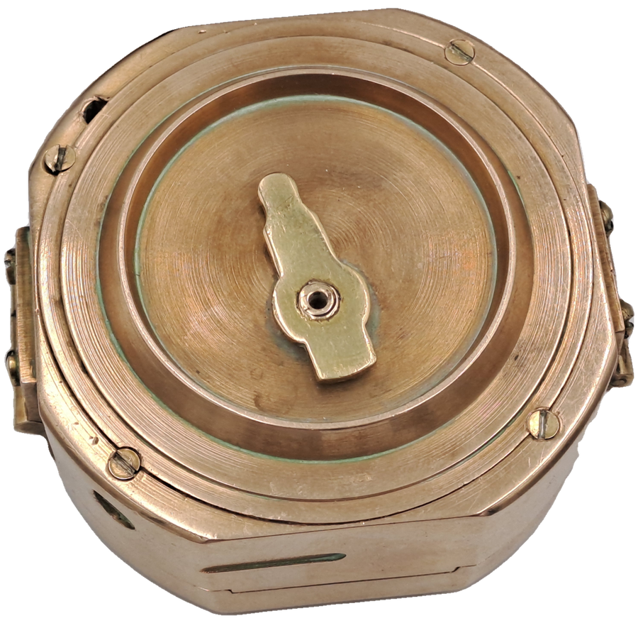 1940`S Stanley London Natural Sine Solid Brass Compass-in Wooden Box