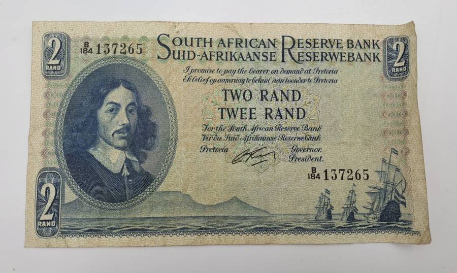 G.Rissik 1962 B184 Prefix - South Africa 2 Rand -Two Rand Bank note Circulated