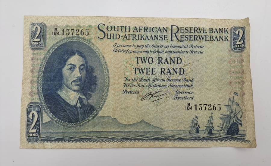 G.Rissik 1962 B184 Prefix - South Africa 2 Rand -Two Rand Bank note Circulated