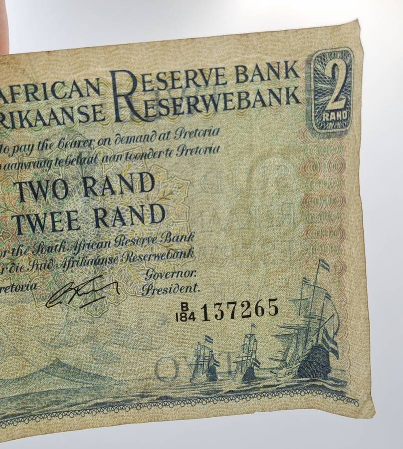 G.Rissik 1962 B184 Prefix - South Africa 2 Rand -Two Rand Bank note Circulated