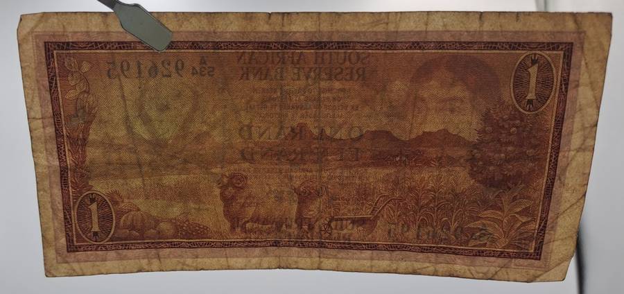 1966 TW de Jongh South Africa 1 Rand- R1 -English -Afrikaans - Prefix A534 -Bank Note