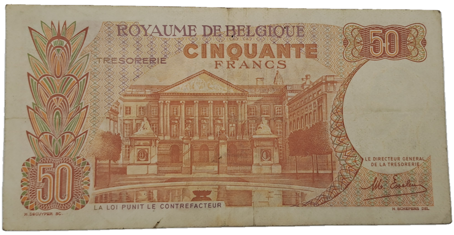 1966 Belgium 50 Francs - Baudouin I- Bank Note