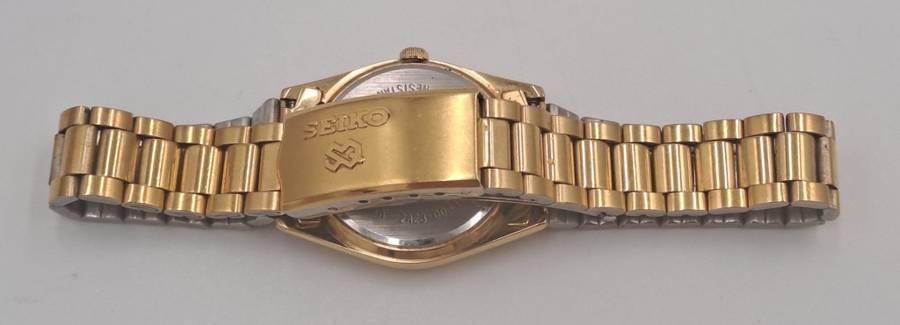 Vintage Ladies Seiko 2A23-003LR Quartz Day/Date Gold tone Watch -Working 100%