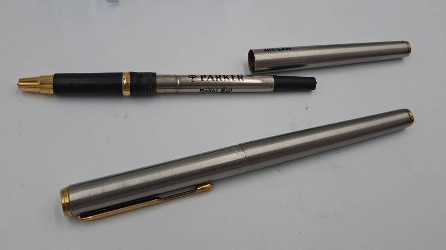 1985 Parker 95 TE date code  Fountain and rollerball pens in gold and silver trim (Branded) England