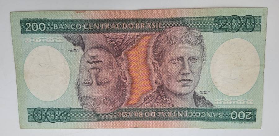 1981-1984  Brazil 200 Cruzeiros Bank note -Circulated
