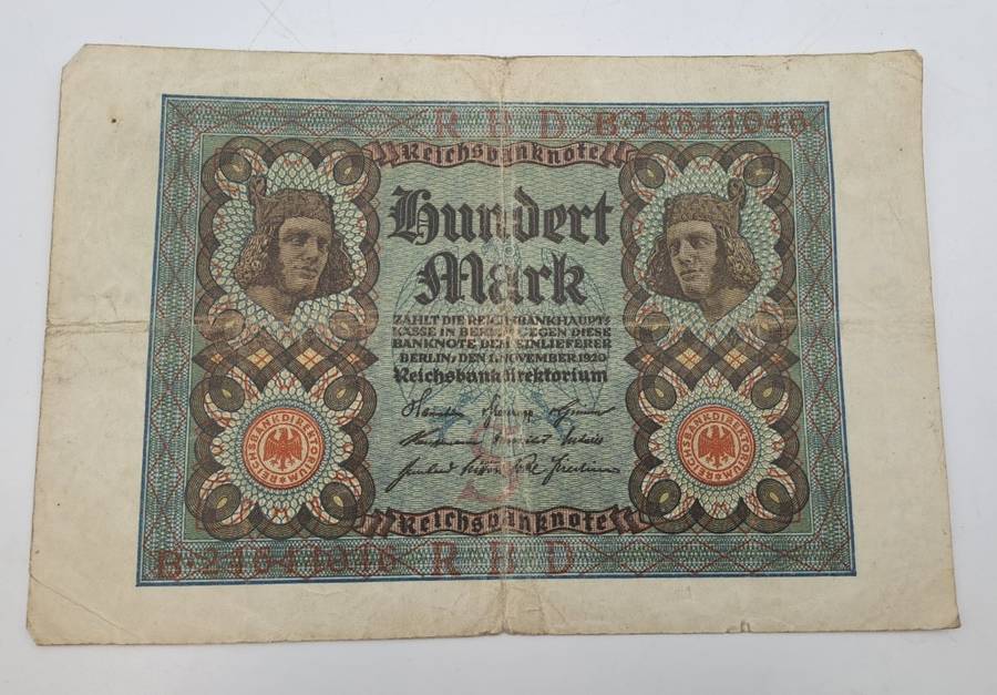 1920  Germany (1871-1948) 100 Mark Reichsbank note