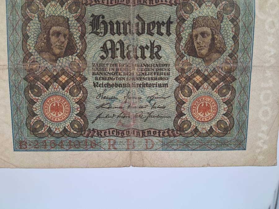 1920  Germany (1871-1948) 100 Mark Reichsbank note