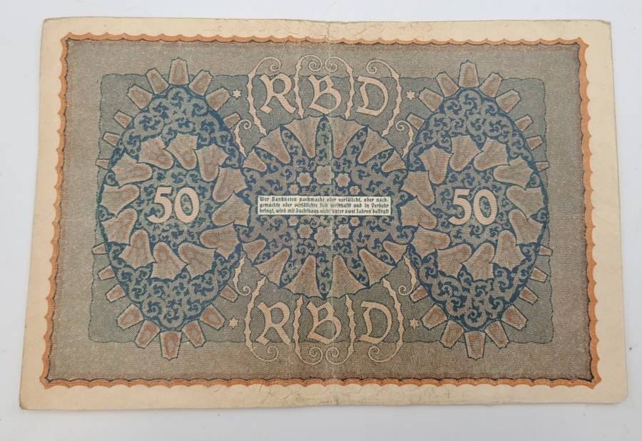 1919 Germany (1871-1948) 50 Mark Reichsbank note