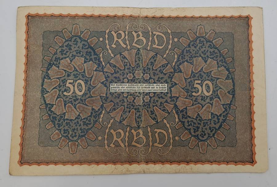 1919 Germany (1871-1948) 50 Mark Reichsbank note