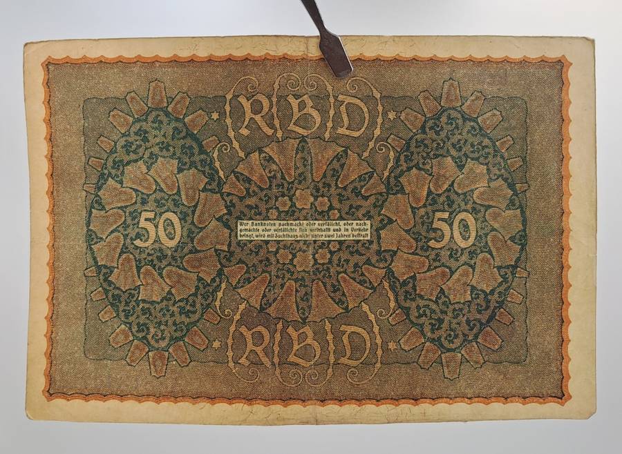 1919 Germany (1871-1948) 50 Mark Reichsbank note