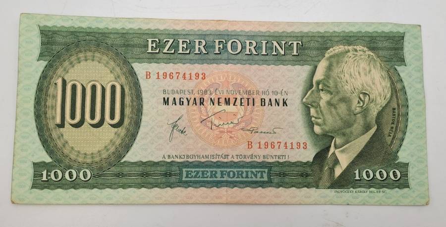 1983- Hungary 1000 Forint Banknote