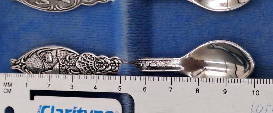 Vintage MP Prata 99 Silverplate Demitassee 7pc  Spoon Set-Boxed