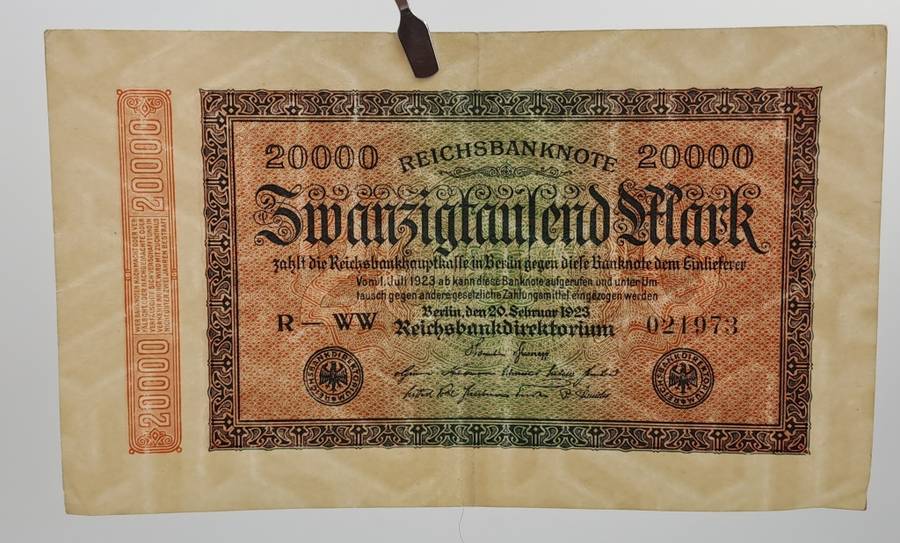 1923 Germany  20000 Mark Reichsbank note