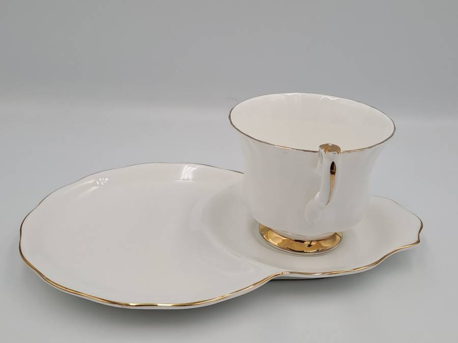 Vintage Royal Albert Tennis/Snack Set Val d`Or White and  Gold trim (2 Available)