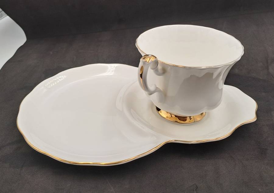 Vintage Royal Albert Tennis/Snack Set Val d`Or White and  Gold trim (2 Available)