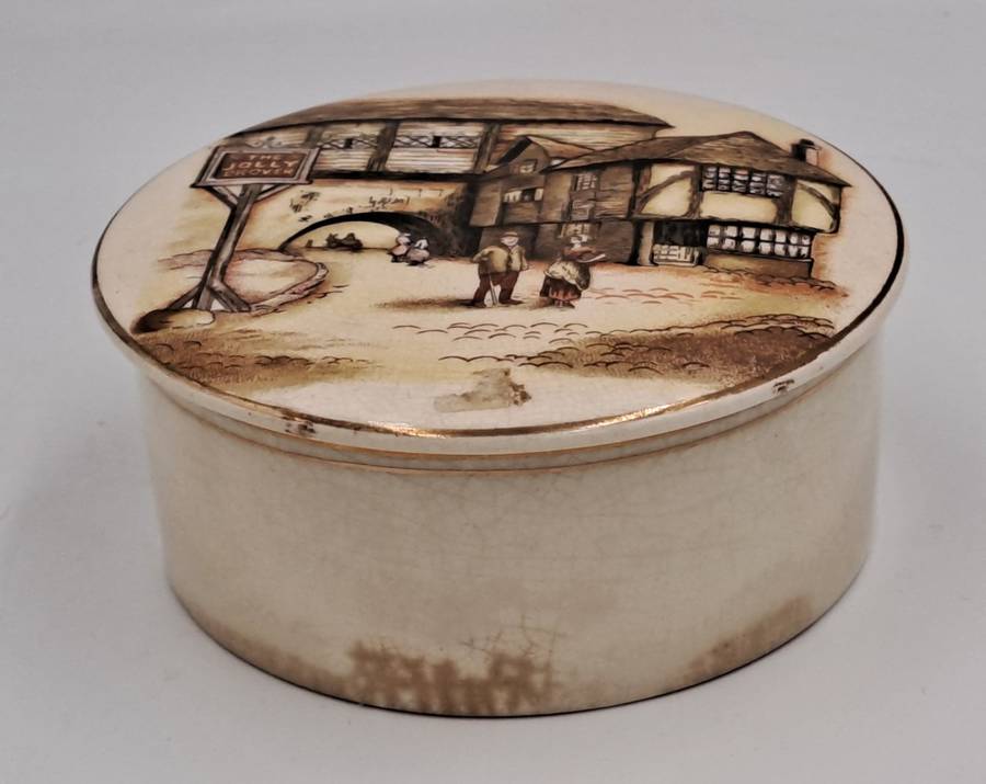 Vintage 1940`s Handley Lancaster Sandland Ware Marmalade Jar with Lid -Staffordshire England