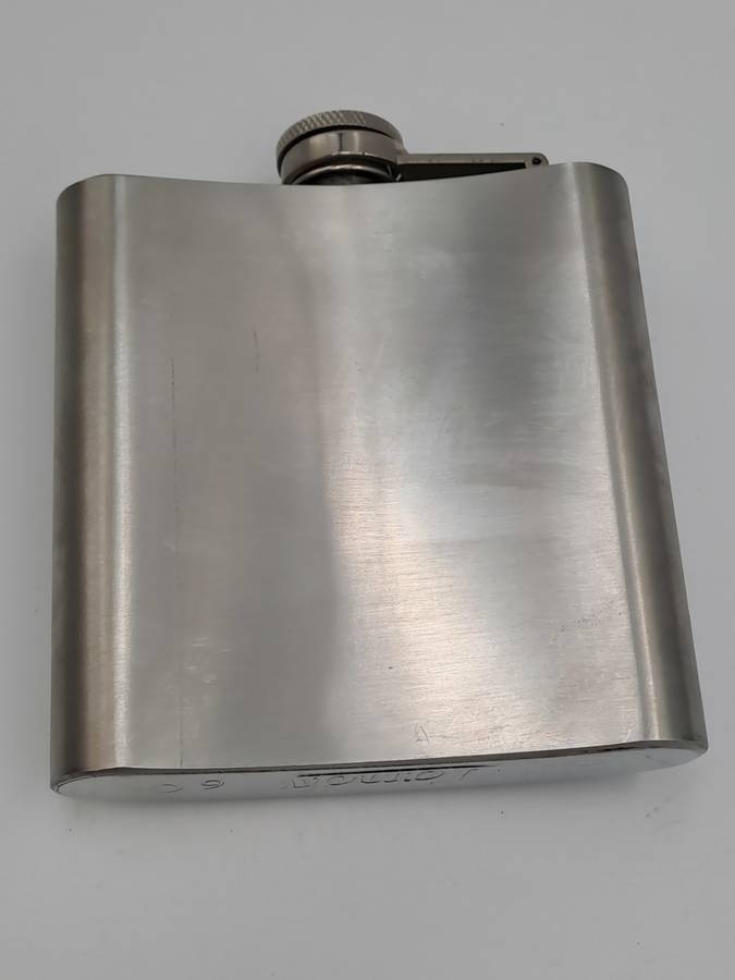 Vintage Tandy 6 Oz Hip Flask -Motorcycle skeleton