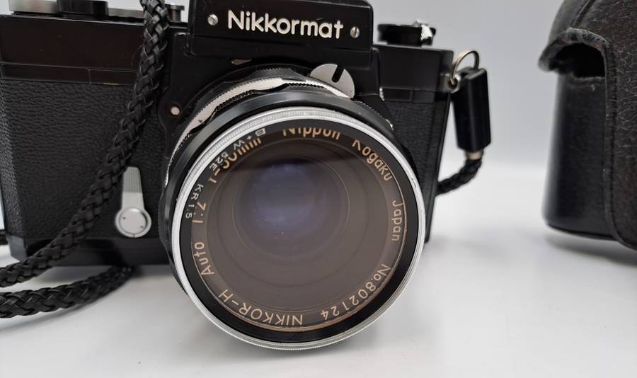 Vintage 1967-1975 Nikkormat FTn 35mm SLR Camera  with Nikkor-H Auto 1:2 f50mm Lens (Black version)