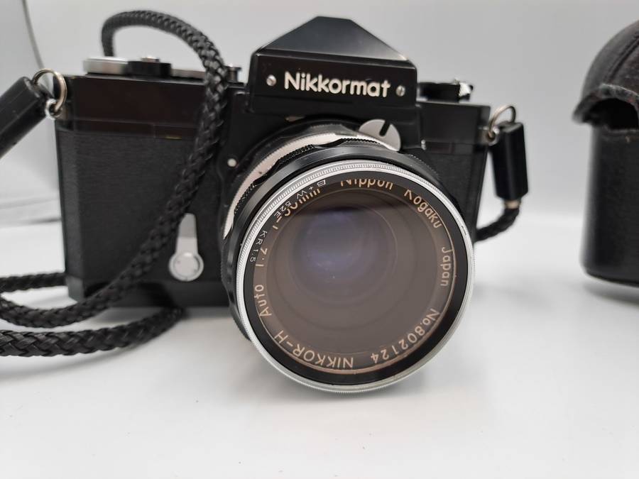 Vintage 1967-1975 Nikkormat FTn 35mm SLR Camera  with Nikkor-H Auto 1:2 f50mm Lens (Black version)