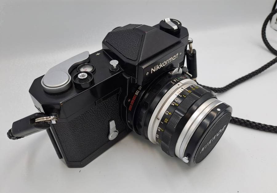 Vintage 1967-1975 Nikkormat FTn 35mm SLR Camera  with Nikkor-H Auto 1:2 f50mm Lens (Black version)