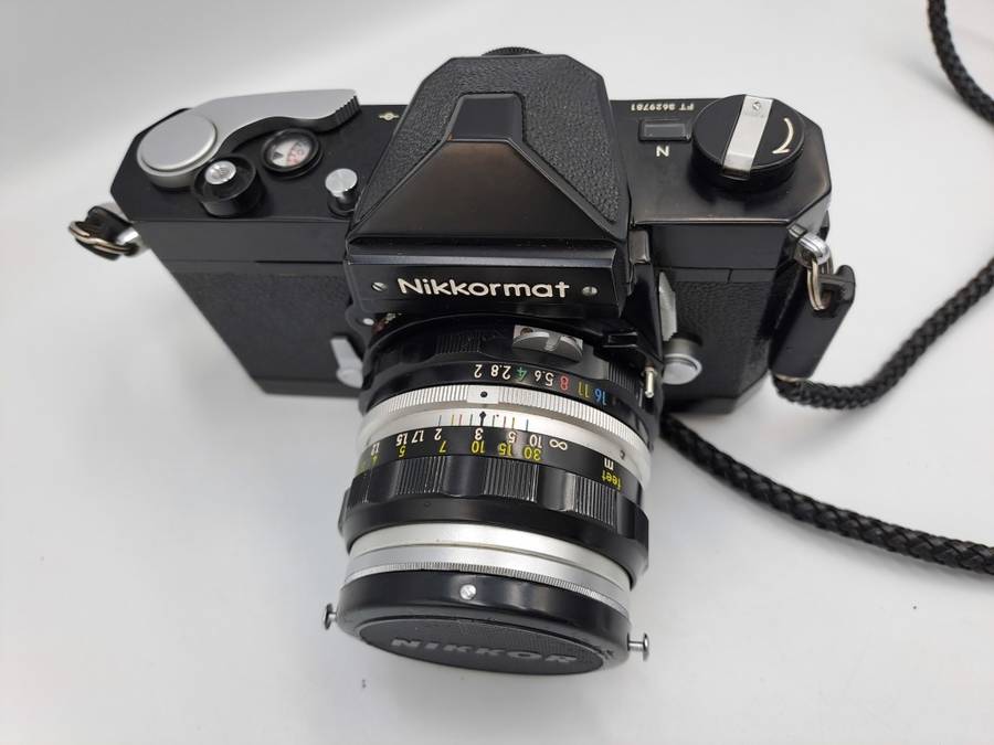 Vintage 1967-1975 Nikkormat FTn 35mm SLR Camera  with Nikkor-H Auto 1:2 f50mm Lens (Black version)
