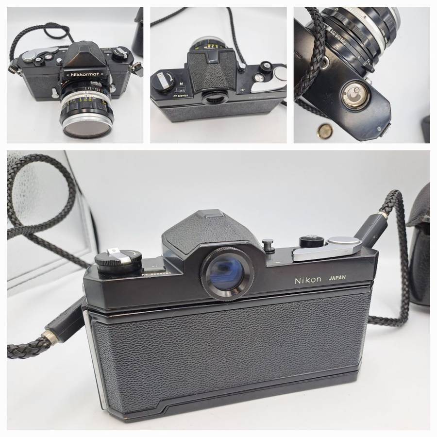 Vintage 1967-1975 Nikkormat FTn 35mm SLR Camera  with Nikkor-H Auto 1:2 f50mm Lens (Black version)