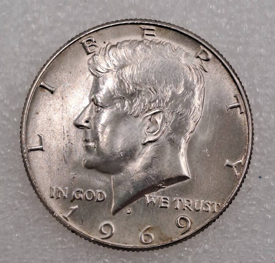 1969 United States ½ Dollar `Kennedy Half Dollar` 40% Silver