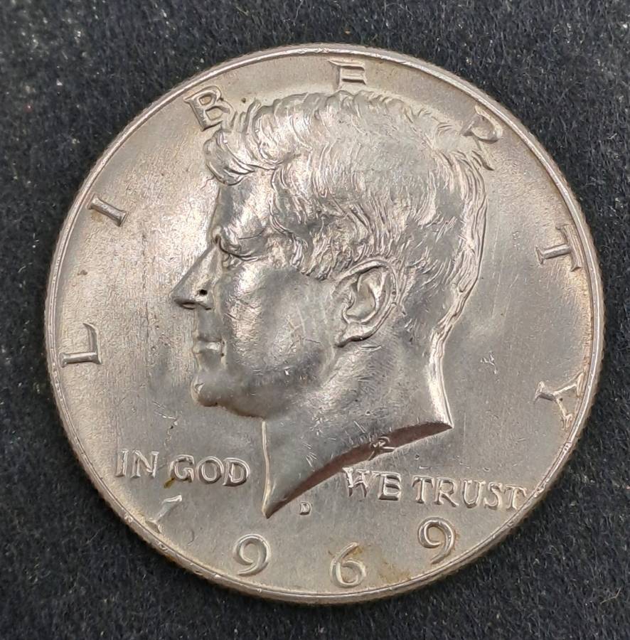 1969 United States ½ Dollar `Kennedy Half Dollar` 40% Silver
