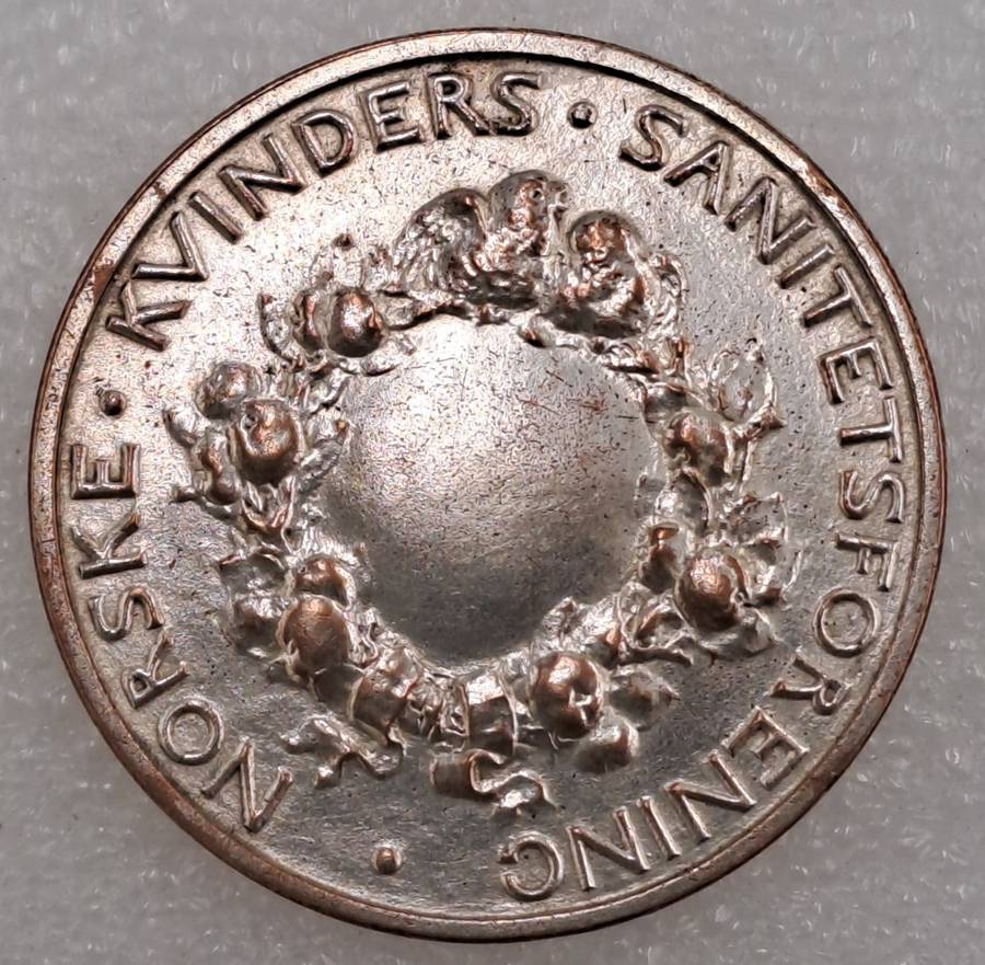 Antique Children`s Lucky Coin Norway - Norwegian Woman`s Sanitation Association Medal