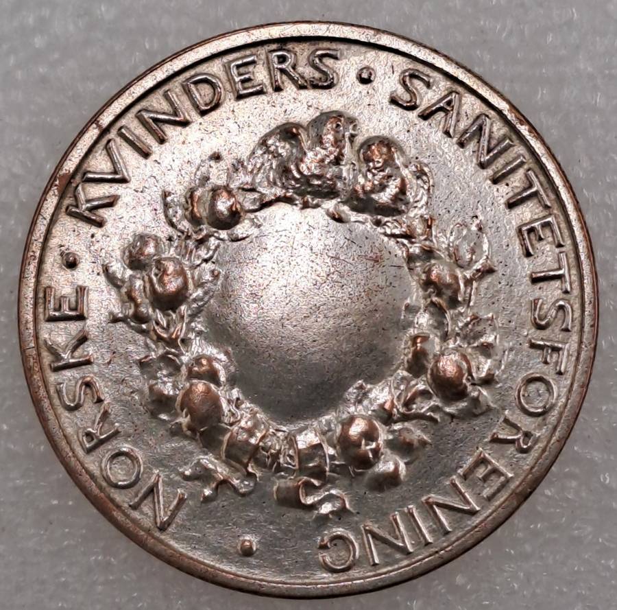 Antique Children`s Lucky Coin Norway - Norwegian Woman`s Sanitation Association Medal