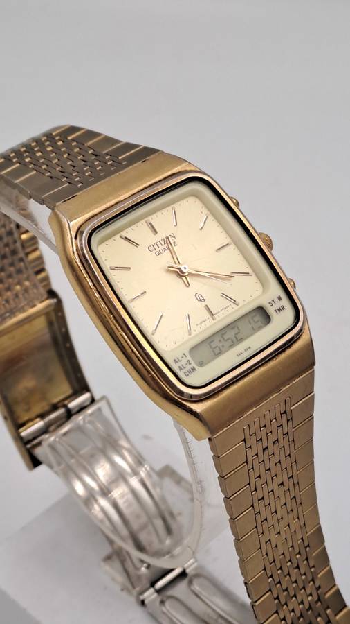 Pre-owned Vintage Citizen Analogue -Digital Alarm Quartz watch -Working